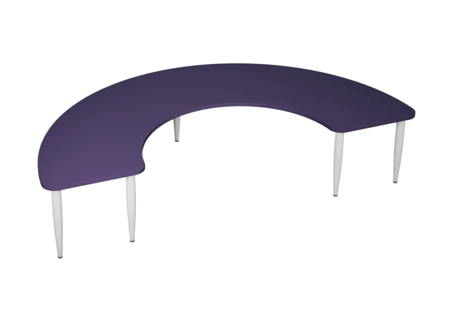 PLAYFORM 27 modulární hravé stoly, výška 520 mm, kovová podnož bílá, deska 25 mm, fialková